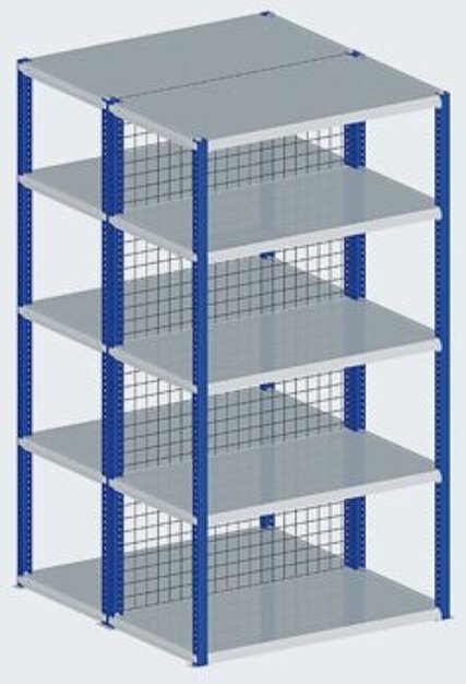 Zubehör Fachbodenregal: Rück- / Mittenwand aus Gitter
